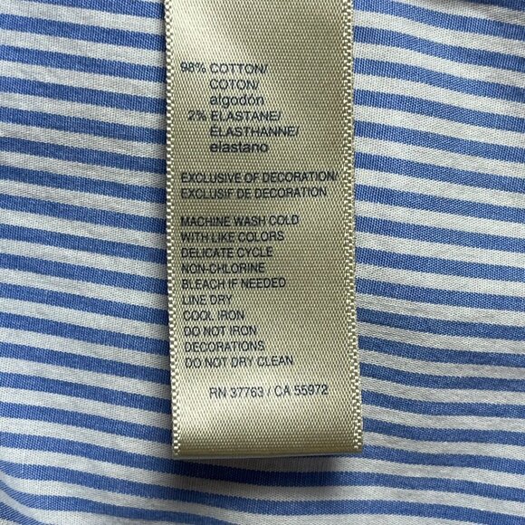 Rafaella Cotton Top Size 1X‎ Embroidered Nautical Stipe French Blue Cottagecore - Picture 7 of 9